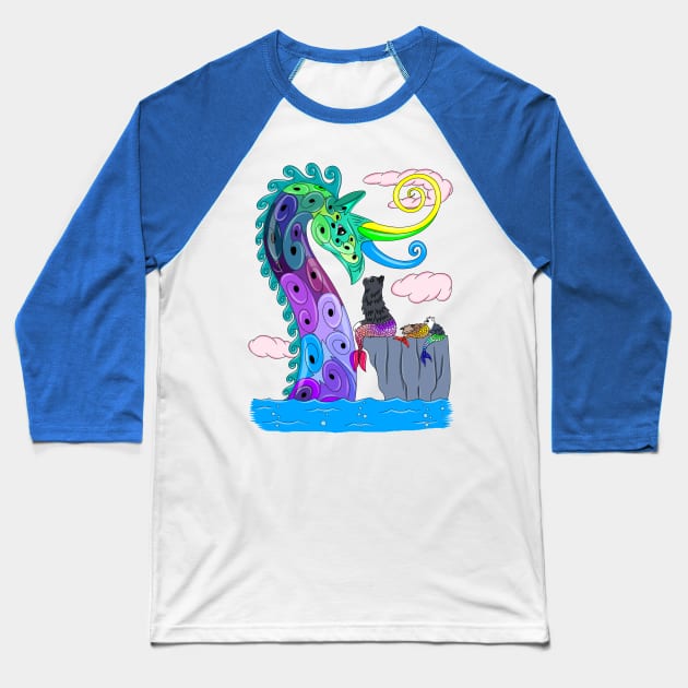 Sea Dragon and MerKitties Baseball T-Shirt by MelanieJeyakkumar